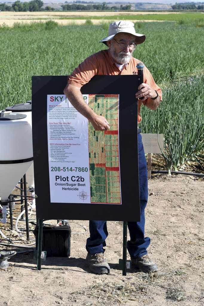 Clint Shock explains the Sky Snap NDVI scan of the Malheur Experiment Station.