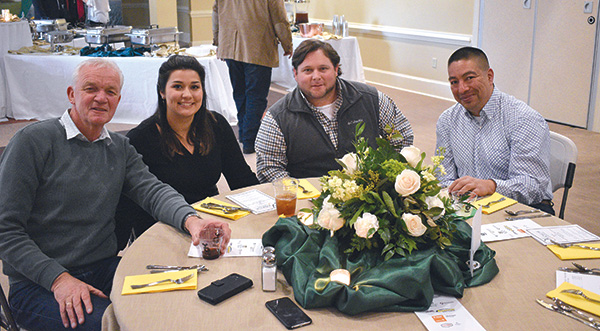 Jan Slot with Bejo, Kayce and Mitchell Herring with Seedway LLC and Jorge Jimenez with Bejo visit before dinner.