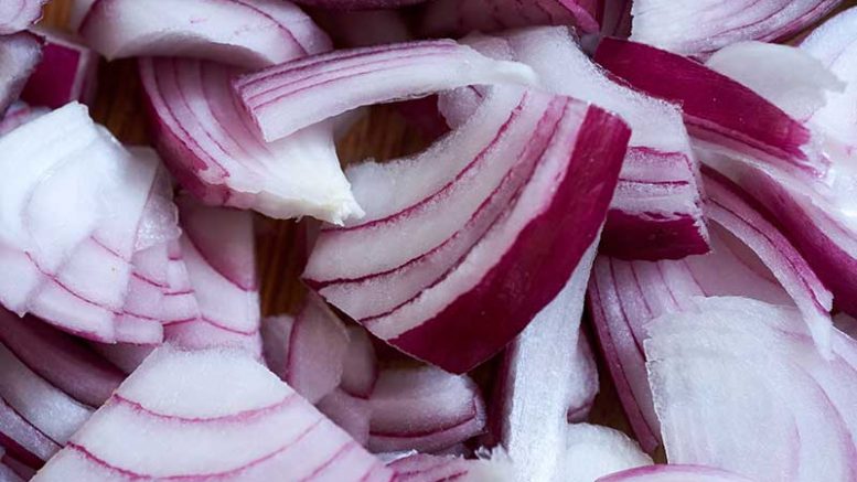 chopped red onions