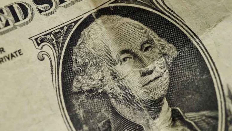 Close-up of George Washington on dollar bill