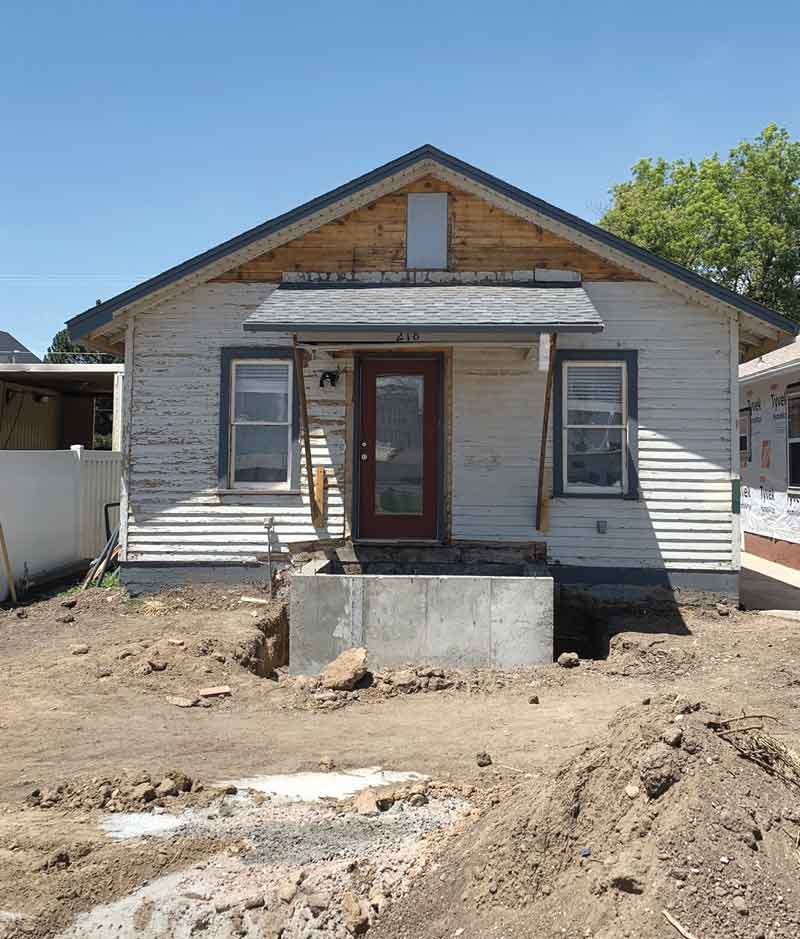 The entirety of the front of the building was torn down and refurbished. A notable feature not shown here is the planned walking path leading to the front porch, which will be lined with NOA members’ names and messages in brick. Bricks are for sale to NOA members by calling Sharla Johnston at (970) 353-5895.